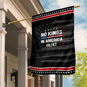 No Kings in America Garden Flag 86 47 Impeach 47 TS10 Distressed Black Red Print Your Wear