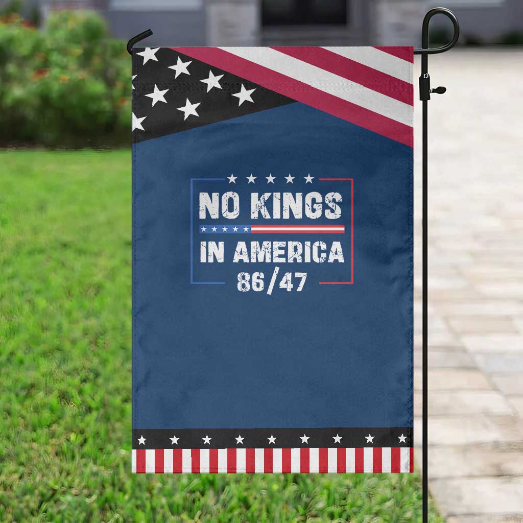 No Kings in America Garden Flag 86 47 Impeach 47 TS10 Classic Blue Black Print Your Wear