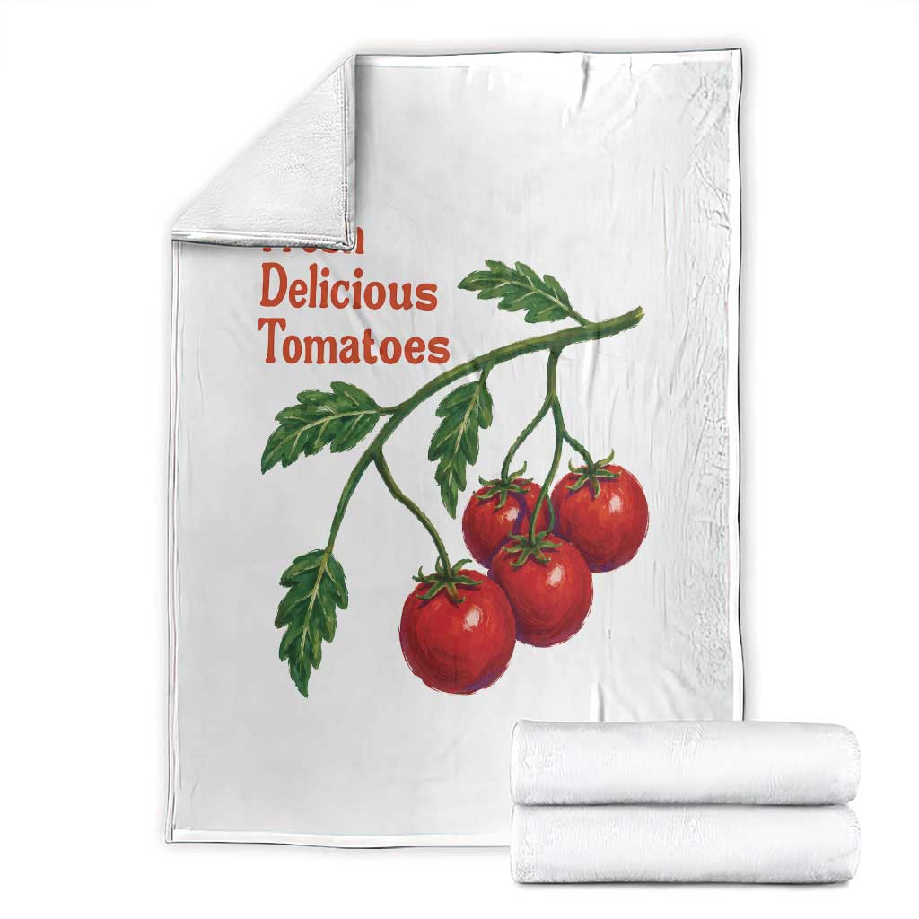 Subtle FDT Throw Blanket Fresh Delicious Tomatoes Retro Tomato Vine Graphic Political Humor TS10 White Print Your Wear