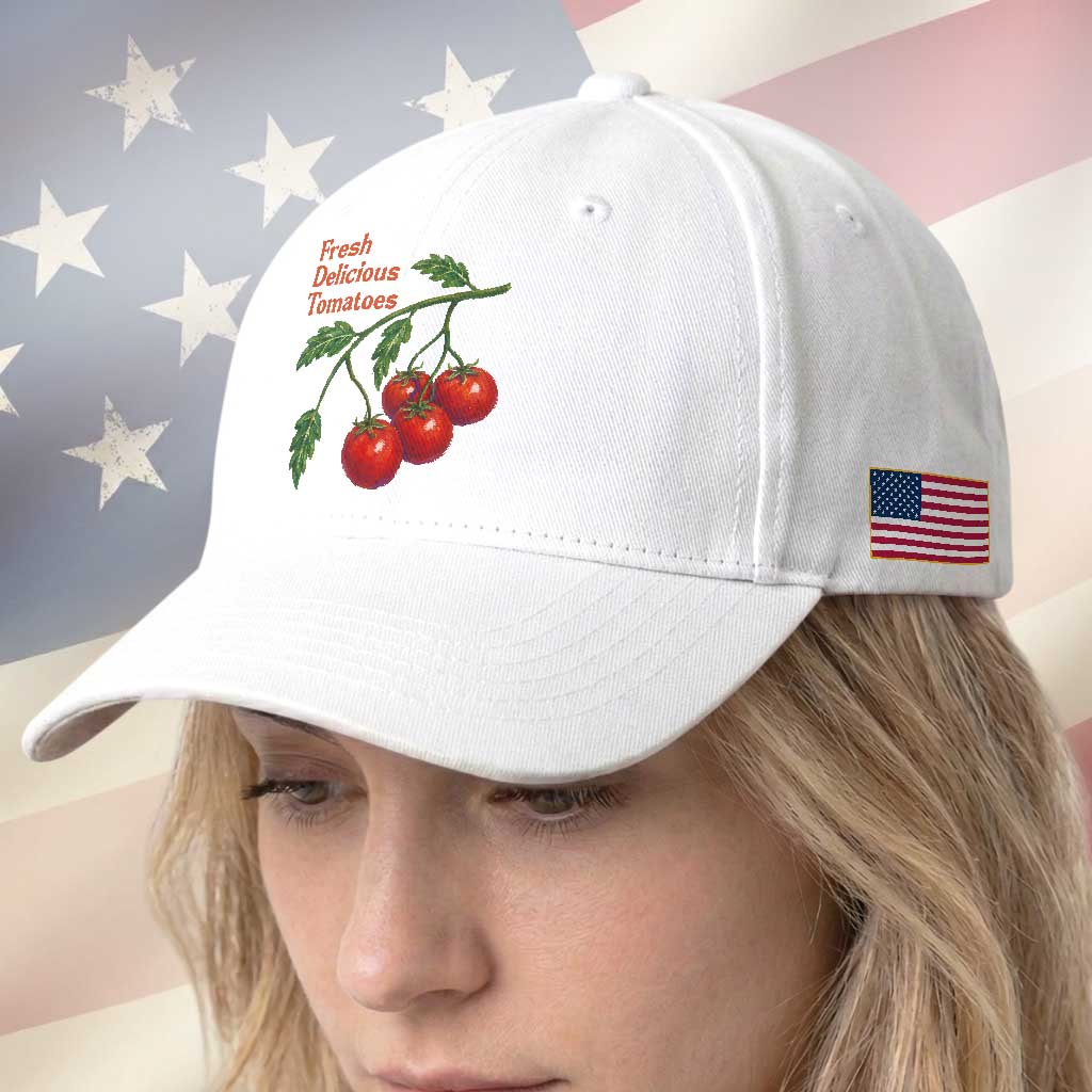 Subtle FDT Baseball Cap Fresh Delicious Tomatoes Retro Tomato Vine Graphic Political Humor TS10 Print Your Wear