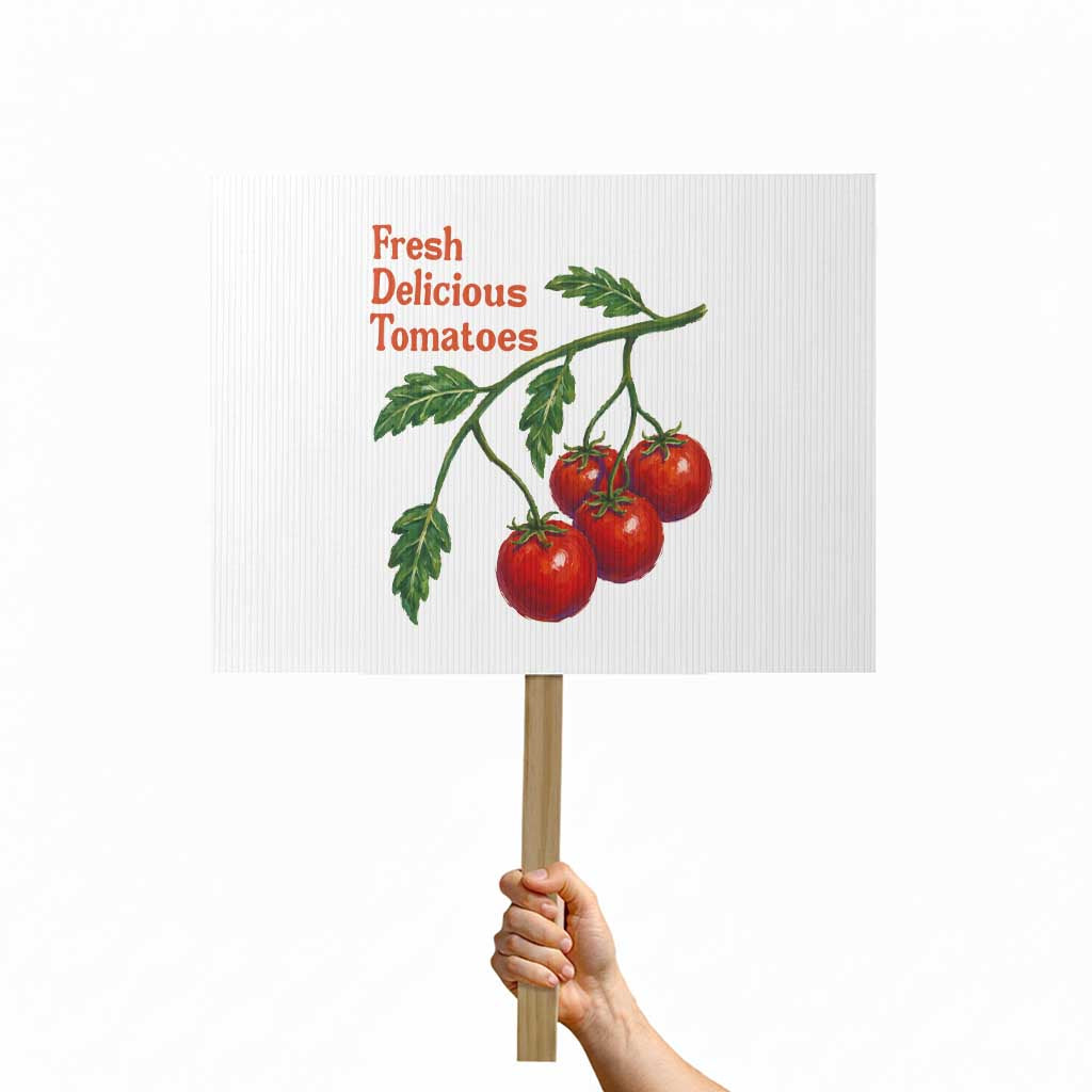 Subtle FDT Protest Sign Fresh Delicious Tomatoes Retro Tomato Vine Graphic Political Humor TS10 Horizontal 18