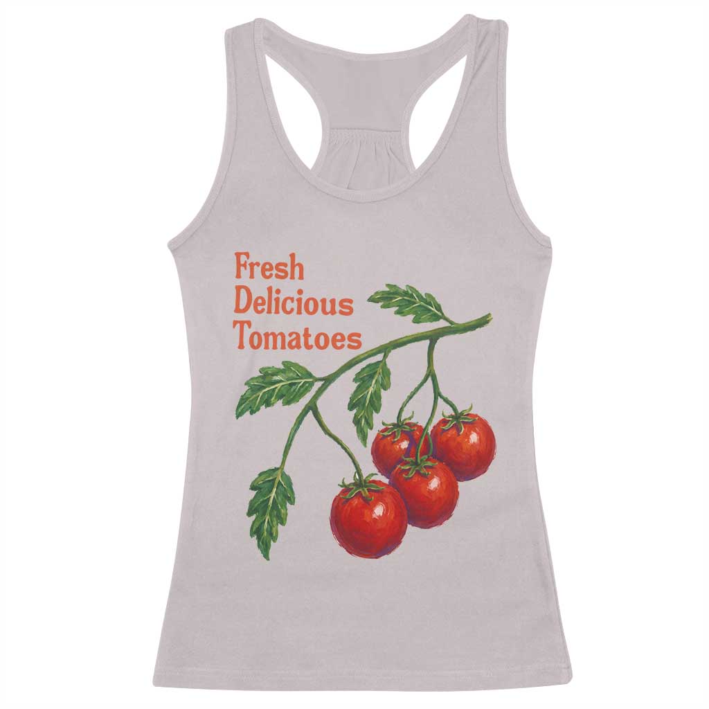 Subtle FDT Racerback Tank Top Fresh Delicious Tomatoes Retro Tomato Vine Graphic Political Humor TS10 Ice Gray Print Your Wear