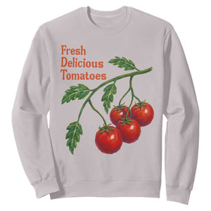 Subtle FDT Sweatshirt Fresh Delicious Tomatoes Retro Tomato Vine Graphic Political Humor TS10 Ice Gray Print Your Wear
