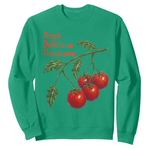 Subtle FDT Sweatshirt Fresh Delicious Tomatoes Retro Tomato Vine Graphic Political Humor TS10 Irish Green Print Your Wear