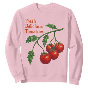 Subtle FDT Sweatshirt Fresh Delicious Tomatoes Retro Tomato Vine Graphic Political Humor TS10 Light Pink Print Your Wear