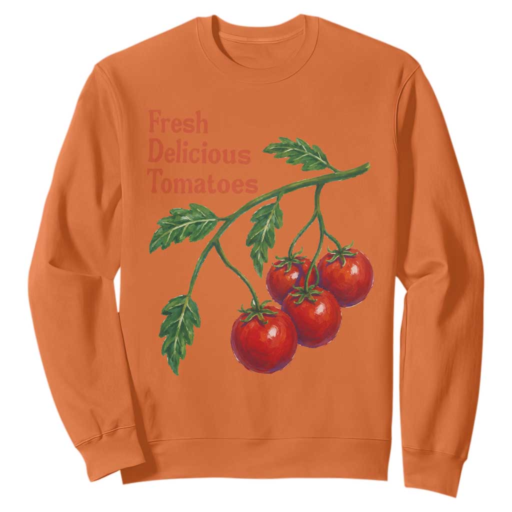 Subtle FDT Sweatshirt Fresh Delicious Tomatoes Retro Tomato Vine Graphic Political Humor TS10 Orange Print Your Wear
