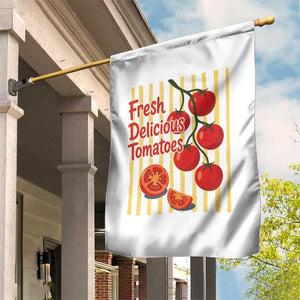 Subtle FDT Garden Flag Fresh Delicious Tomatoes Striped Retro Vintage 80s Subtle FDT TS10 Print Your Wear