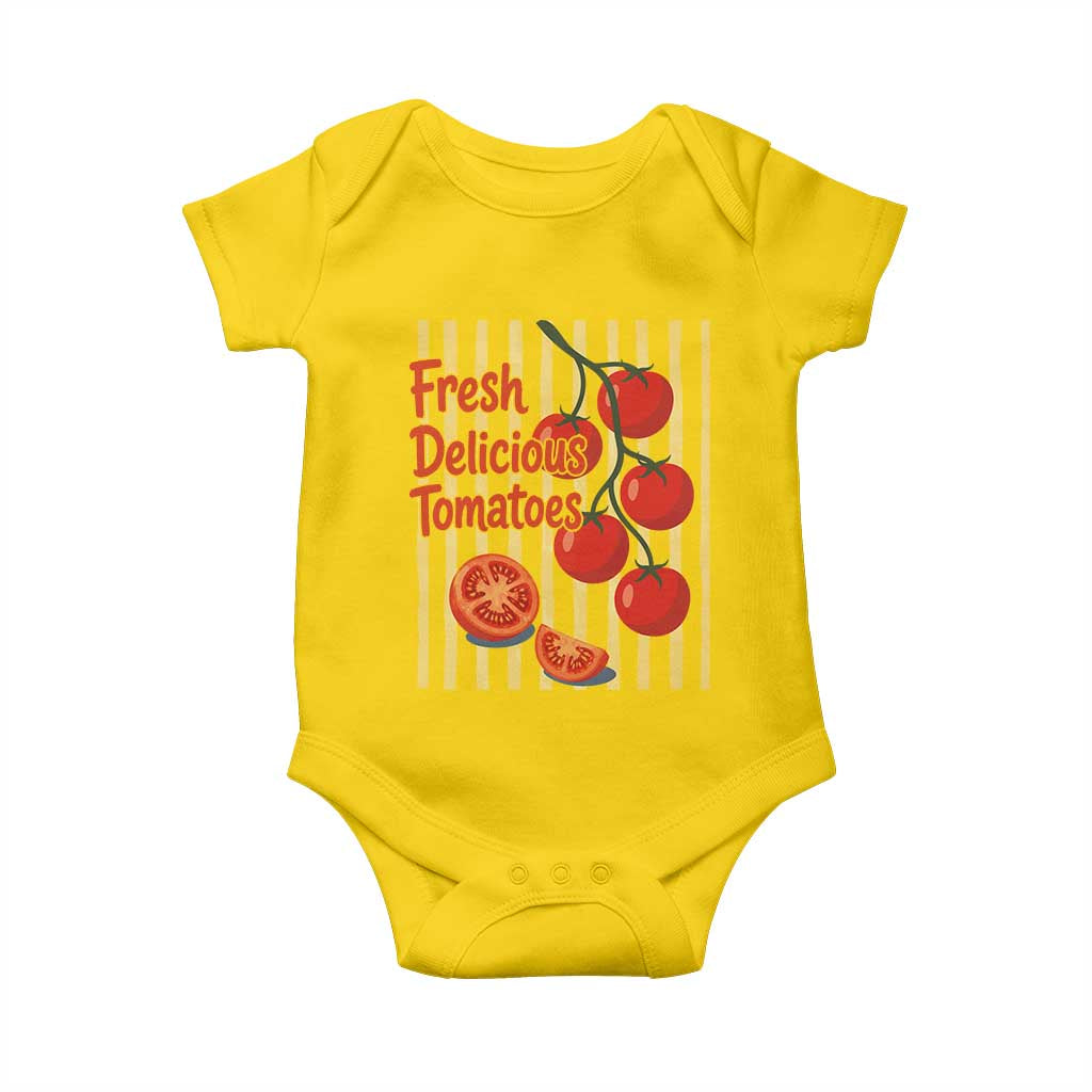 Subtle FDT Baby Onesie Fresh Delicious Tomatoes Striped Retro Vintage 80s Subtle FDT TS10 Daisy Print Your Wear