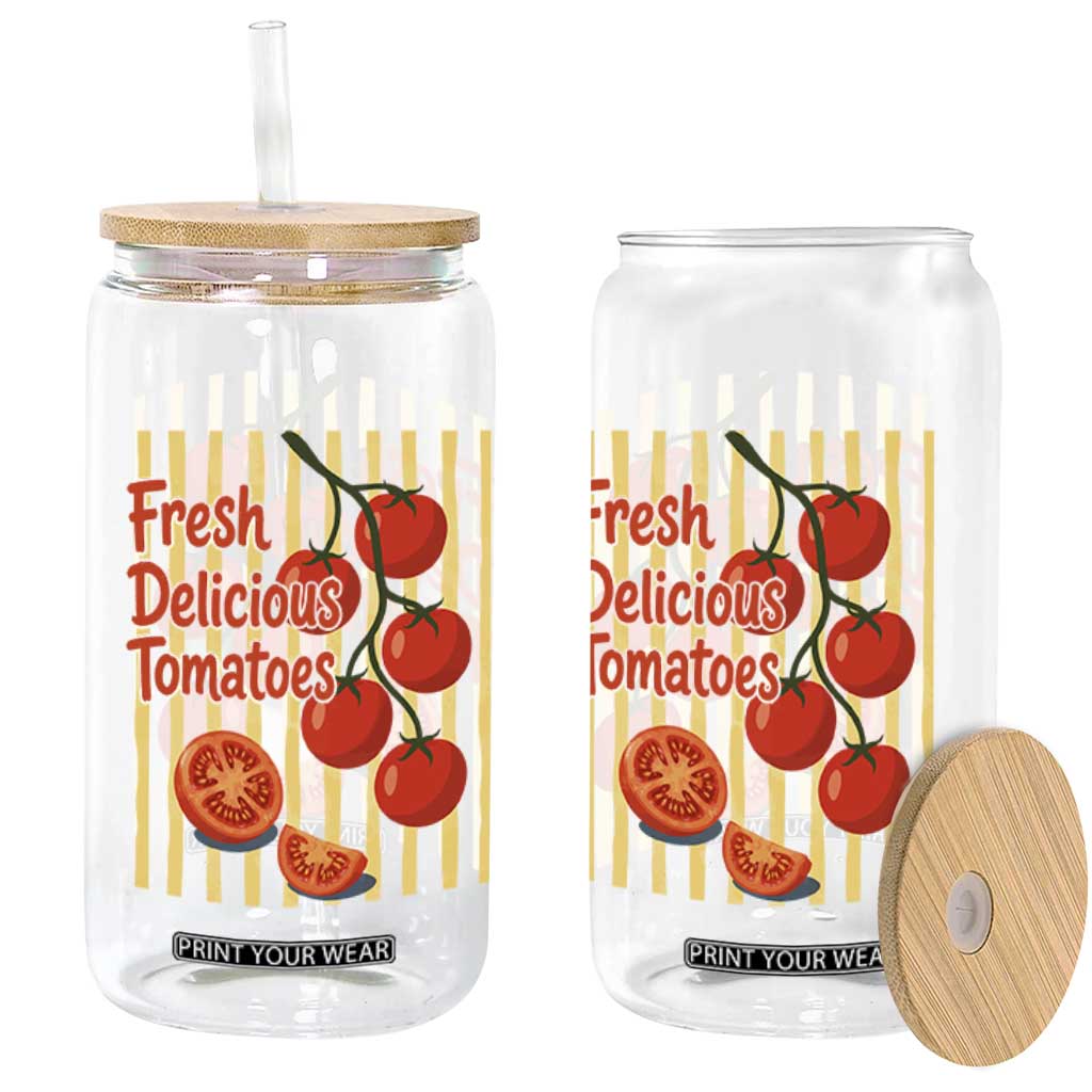Subtle FDT Glass Can Fresh Delicious Tomatoes Striped Retro Vintage 80s Subtle FDT TS10 Print Your Wear