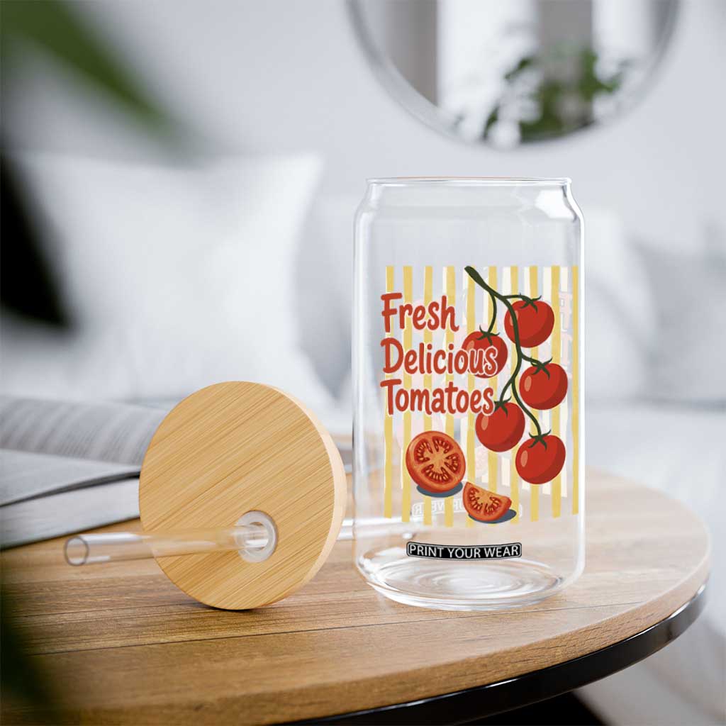 Subtle FDT Glass Can Fresh Delicious Tomatoes Striped Retro Vintage 80s Subtle FDT TS10 Print Your Wear