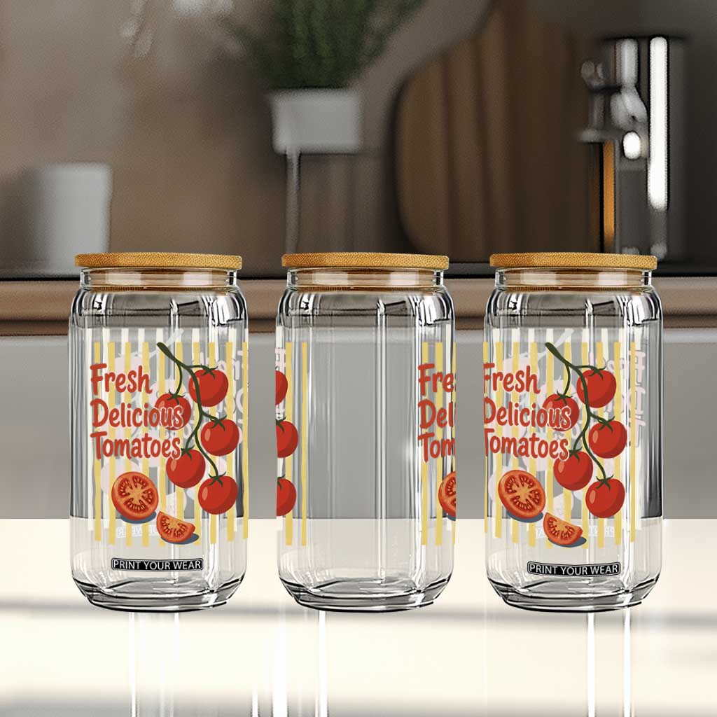 Subtle FDT Glass Can Fresh Delicious Tomatoes Striped Retro Vintage 80s Subtle FDT TS10 Print Your Wear