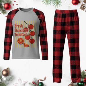 Subtle FDT Plaid Pajama Set Fresh Delicious Tomatoes Striped Retro Vintage 80s Subtle FDT TS10 Buffalo Plaid Print Your Wear