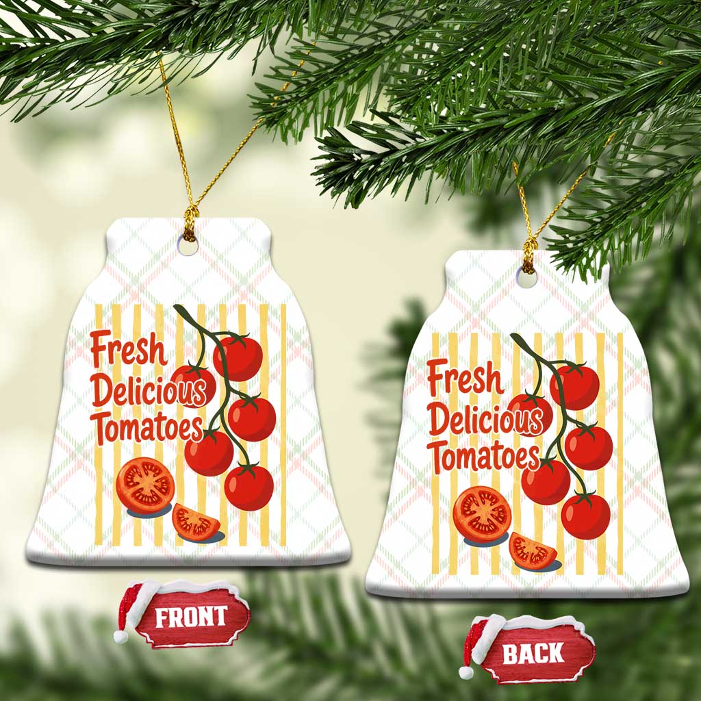Subtle FDT Ceramic Ornament Fresh Delicious Tomatoes Striped Retro Vintage 80s Subtle FDT TS10 Print Your Wear