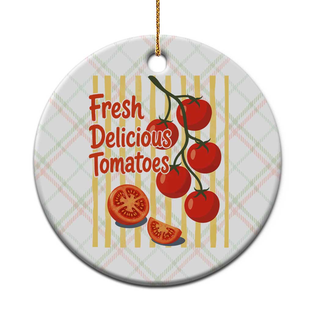 Subtle FDT Ceramic Ornament Fresh Delicious Tomatoes Striped Retro Vintage 80s Subtle FDT TS10 1pc Christmas Plaid Print Your Wear