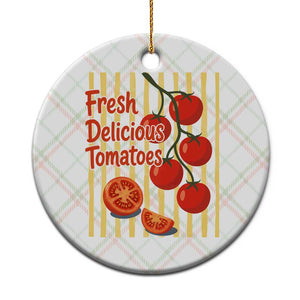 Subtle FDT Ceramic Ornament Fresh Delicious Tomatoes Striped Retro Vintage 80s Subtle FDT TS10 1pc Christmas Plaid Print Your Wear