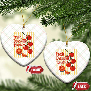 Subtle FDT Ceramic Ornament Fresh Delicious Tomatoes Striped Retro Vintage 80s Subtle FDT TS10 Print Your Wear