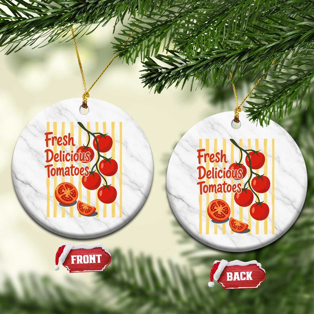 Subtle FDT Ceramic Ornament Fresh Delicious Tomatoes Striped Retro Vintage 80s Subtle FDT TS10 1pc White Marble Print Your Wear
