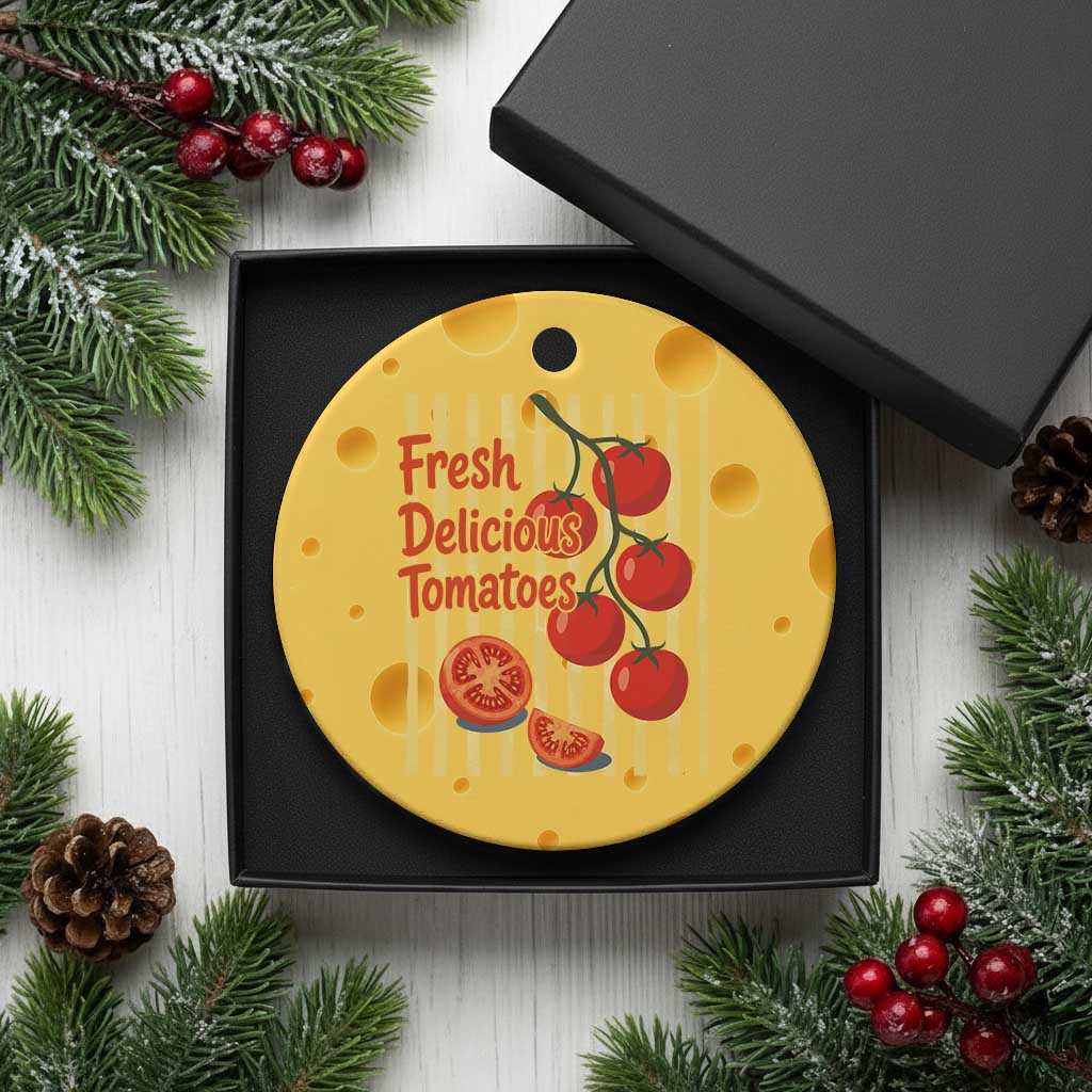 Subtle FDT Ceramic Ornament Fresh Delicious Tomatoes Striped Retro Vintage 80s Subtle FDT TS10 1pc Yellow Cheese Print Your Wear