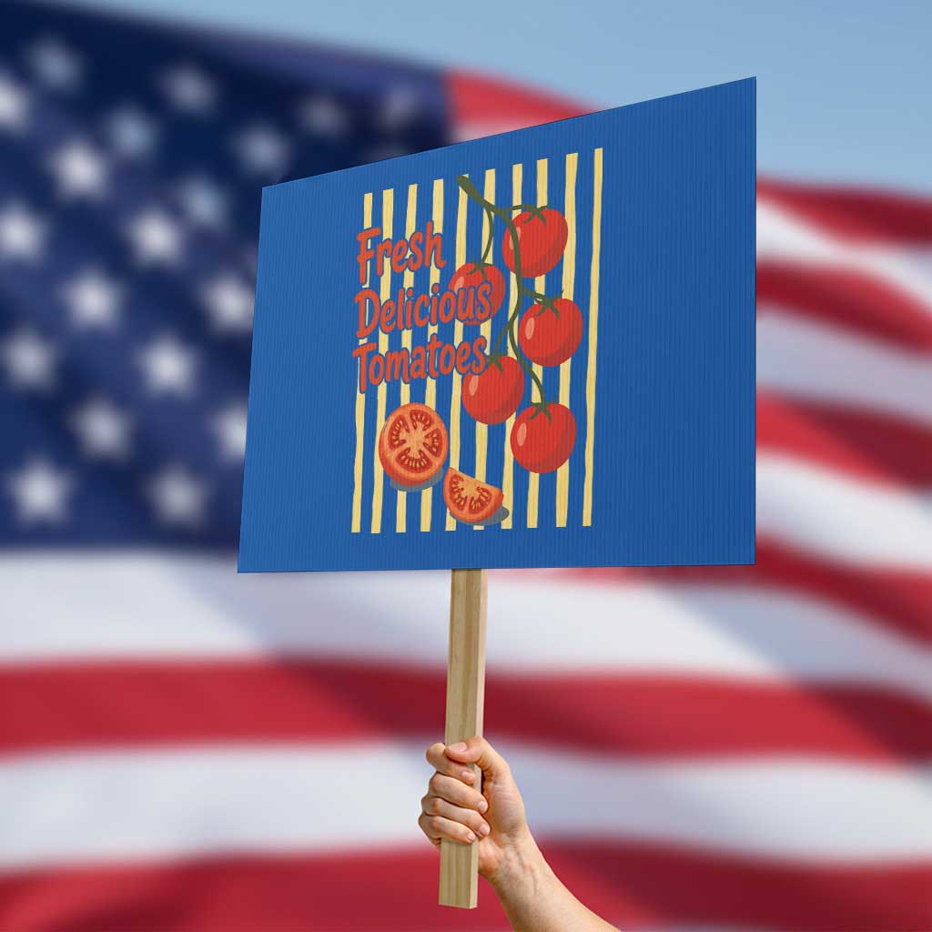 Subtle FDT Protest Sign Fresh Delicious Tomatoes Striped Retro Vintage 80s Subtle FDT TS10 Horizontal 18