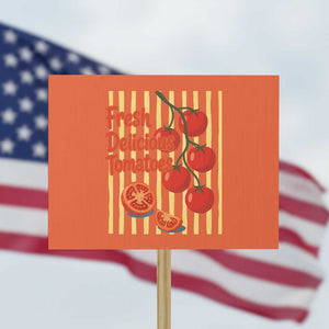 Subtle FDT Protest Sign Fresh Delicious Tomatoes Striped Retro Vintage 80s Subtle FDT TS10 Horizontal 18" × 24" Orange Print Your Wear