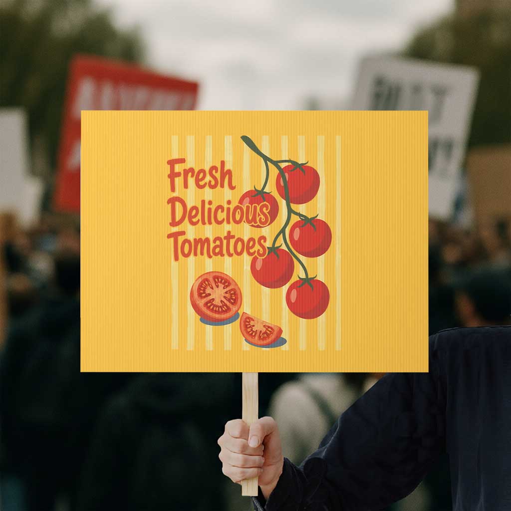 Subtle FDT Protest Sign Fresh Delicious Tomatoes Striped Retro Vintage 80s Subtle FDT TS10 Horizontal 18