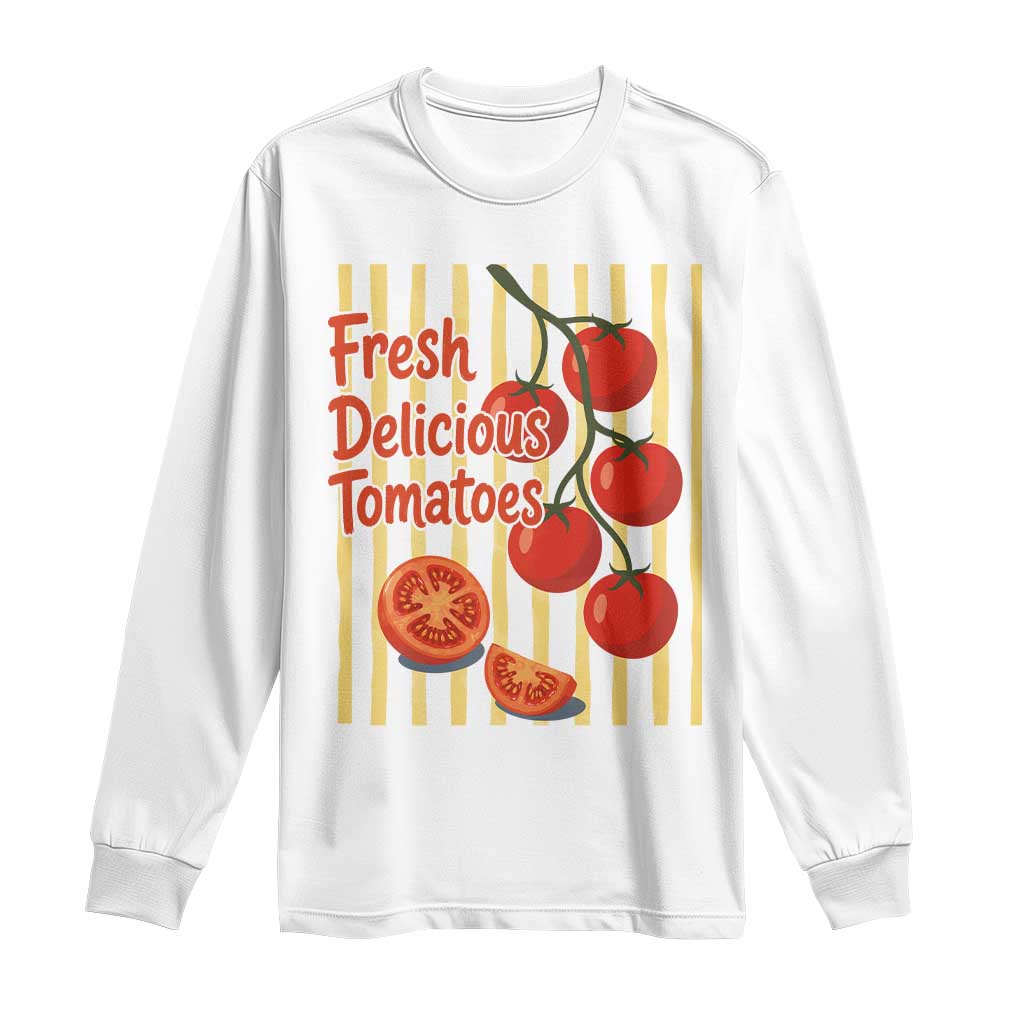 Subtle FDT Long Sleeve Shirt Fresh Delicious Tomatoes Striped Retro Vintage 80s Subtle FDT TS10 White Print Your Wear