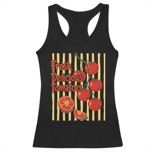 Subtle FDT Racerback Tank Top Fresh Delicious Tomatoes Striped Retro Vintage 80s Subtle FDT TS10 Black Print Your Wear