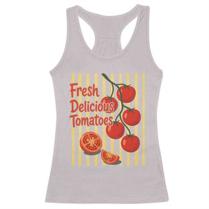 Subtle FDT Racerback Tank Top Fresh Delicious Tomatoes Striped Retro Vintage 80s Subtle FDT TS10 Ice Gray Print Your Wear
