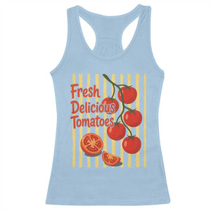Subtle FDT Racerback Tank Top Fresh Delicious Tomatoes Striped Retro Vintage 80s Subtle FDT TS10 Light Blue Print Your Wear