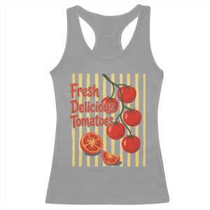 Subtle FDT Racerback Tank Top Fresh Delicious Tomatoes Striped Retro Vintage 80s Subtle FDT TS10 Sport Gray Print Your Wear