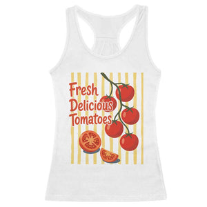 Subtle FDT Racerback Tank Top Fresh Delicious Tomatoes Striped Retro Vintage 80s Subtle FDT TS10 White Print Your Wear