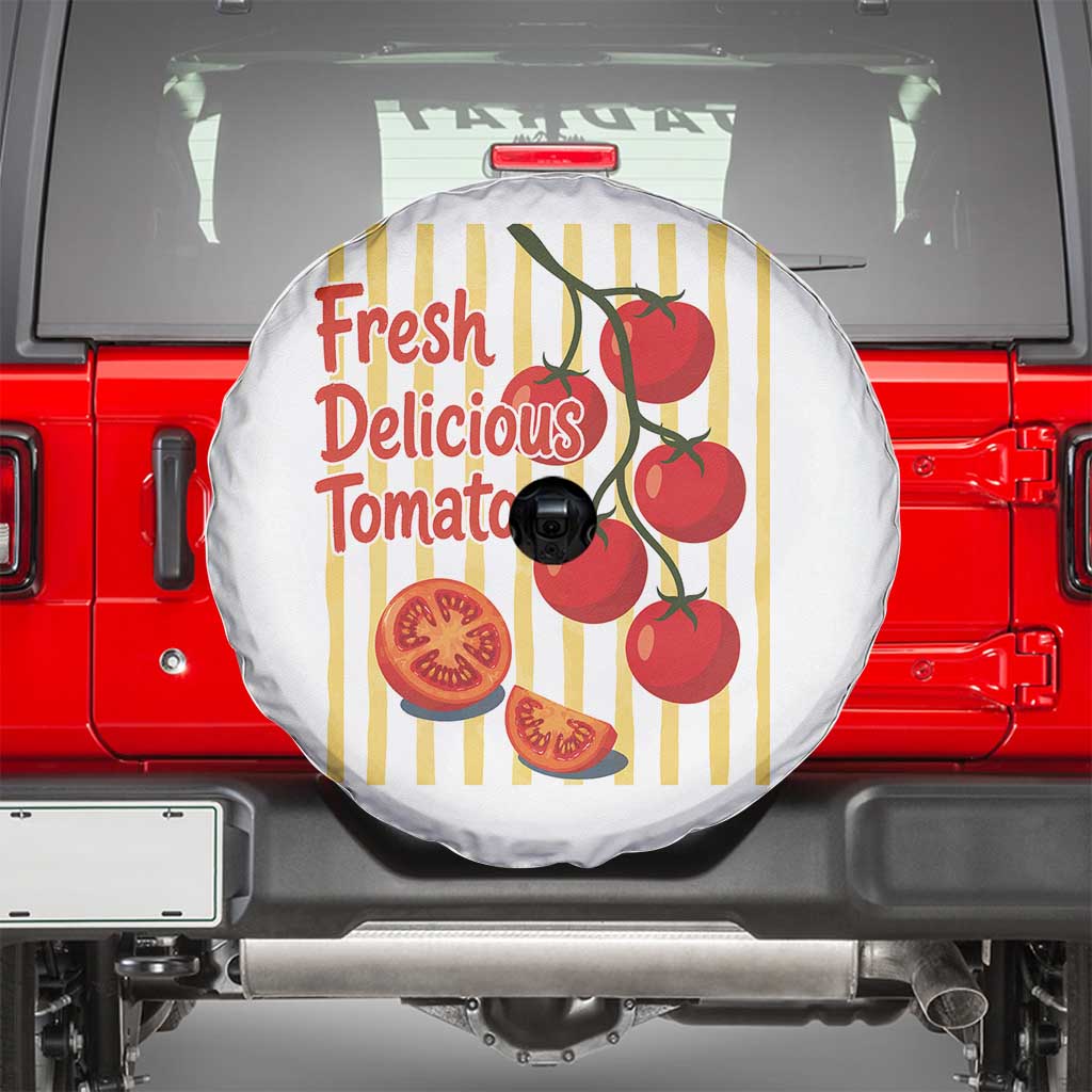 Subtle FDT Spare Tire Cover Fresh Delicious Tomatoes Striped Retro Vintage 80s Subtle FDT TS10 White Print Your Wear