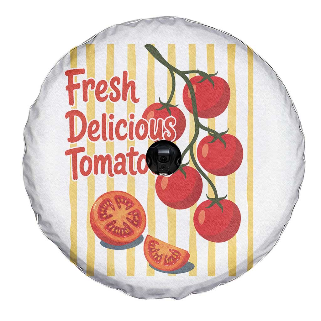 Subtle FDT Spare Tire Cover Fresh Delicious Tomatoes Striped Retro Vintage 80s Subtle FDT TS10 Print Your Wear