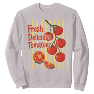 Subtle FDT Sweatshirt Fresh Delicious Tomatoes Striped Retro Vintage 80s Subtle FDT TS10 Ice Gray Print Your Wear