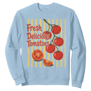 Subtle FDT Sweatshirt Fresh Delicious Tomatoes Striped Retro Vintage 80s Subtle FDT TS10 Light Blue Print Your Wear