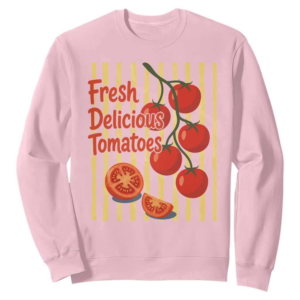 Subtle FDT Sweatshirt Fresh Delicious Tomatoes Striped Retro Vintage 80s Subtle FDT TS10 Light Pink Print Your Wear