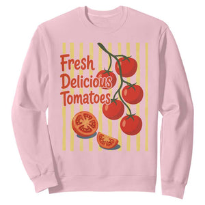 Subtle FDT Sweatshirt Fresh Delicious Tomatoes Striped Retro Vintage 80s Subtle FDT TS10 Light Pink Print Your Wear