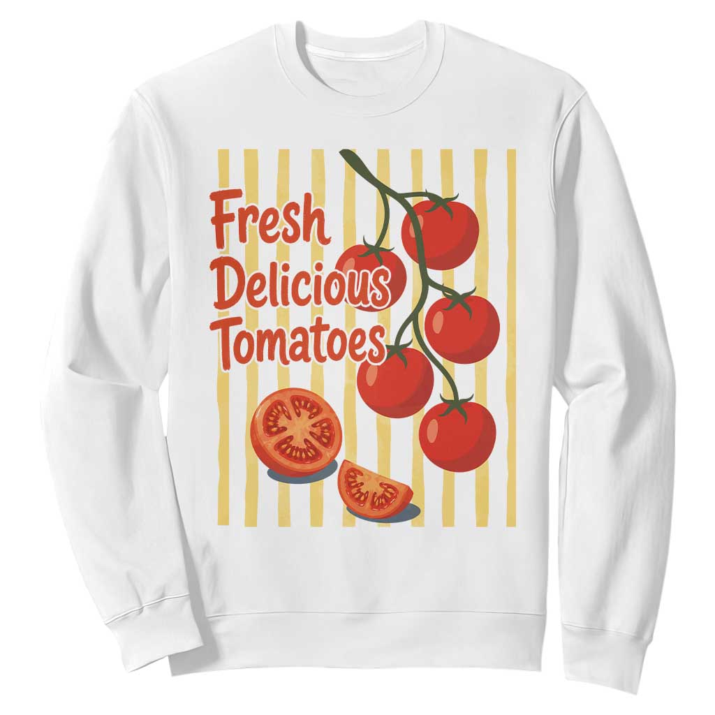 Subtle FDT Sweatshirt Fresh Delicious Tomatoes Striped Retro Vintage 80s Subtle FDT TS10 White Print Your Wear