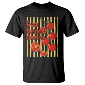 Subtle FDT T Shirt Fresh Delicious Tomatoes Striped Retro Vintage 80s Subtle FDT TS10 Black Print Your Wear