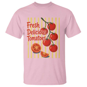 Subtle FDT T Shirt Fresh Delicious Tomatoes Striped Retro Vintage 80s Subtle FDT TS10 Light Pink Print Your Wear