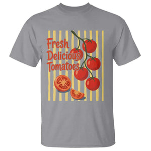 Subtle FDT T Shirt Fresh Delicious Tomatoes Striped Retro Vintage 80s Subtle FDT TS10 Sport Gray Print Your Wear