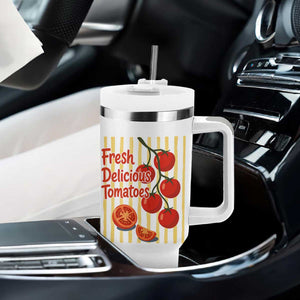 Subtle FDT Tumbler With Handle Fresh Delicious Tomatoes Striped Retro Vintage 80s Subtle FDT TS10 Print Your Wear