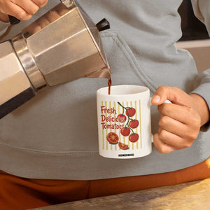 Subtle FDT Coffee Mug Fresh Delicious Tomatoes Striped Retro Vintage 80s Subtle FDT TS10 Print Your Wear
