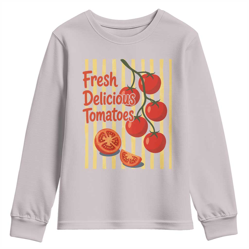 Subtle FDT Youth Sweatshirt Fresh Delicious Tomatoes Striped Retro Vintage 80s Subtle FDT TS10 Ice Gray Print Your Wear