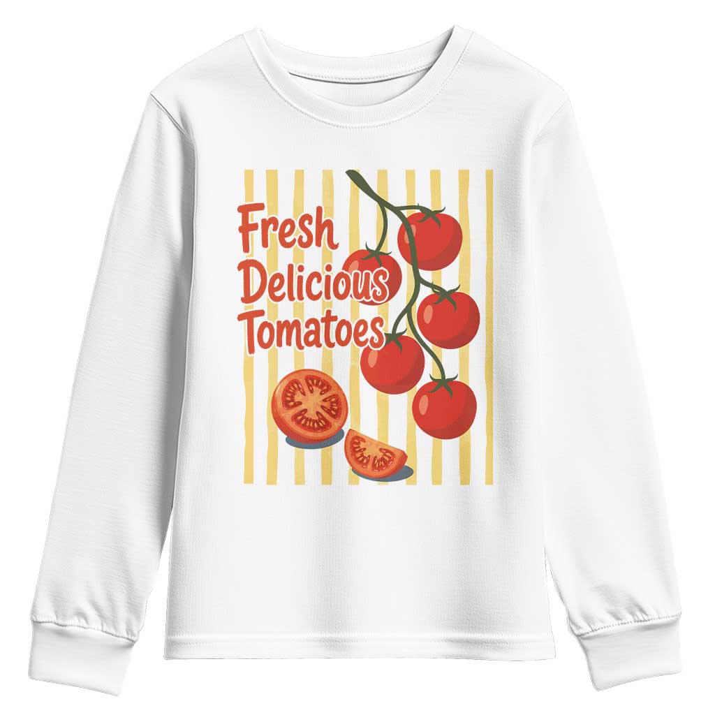 Subtle FDT Youth Sweatshirt Fresh Delicious Tomatoes Striped Retro Vintage 80s Subtle FDT TS10 White Print Your Wear
