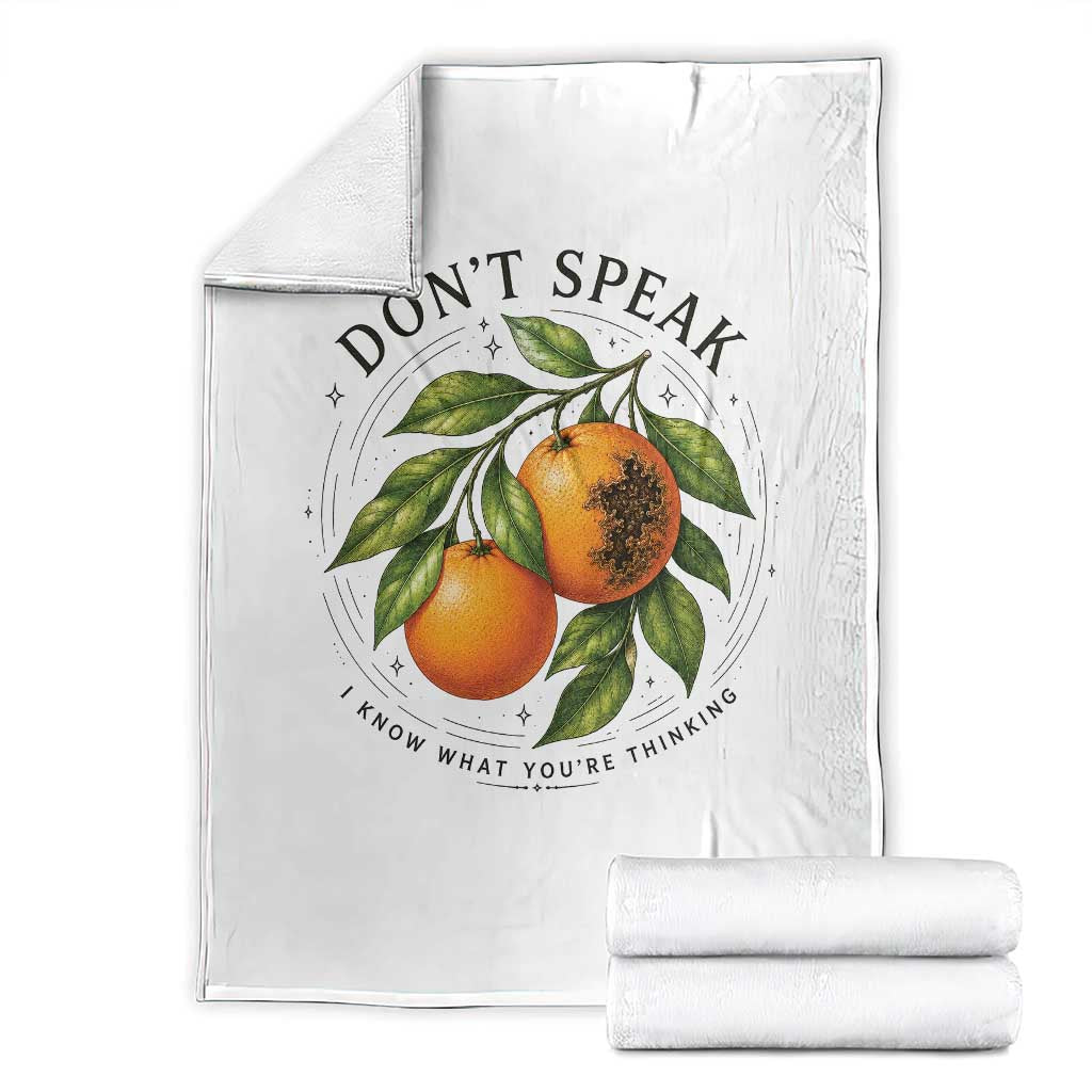 Subtle FDT Throw Blanket Dont Speak Orange Graphic Retro Vintage TS10 White Print Your Wear