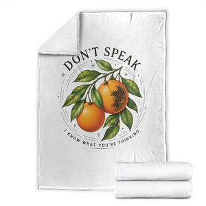 Subtle FDT Throw Blanket Dont Speak Orange Graphic Retro Vintage TS10 White Print Your Wear