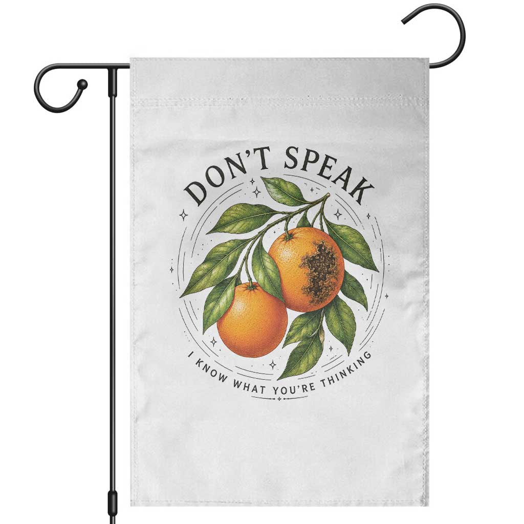 Subtle FDT Garden Flag Dont Speak Orange Graphic Retro Vintage TS10 White Print Your Wear