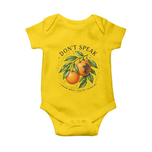 Subtle FDT Baby Onesie Dont Speak Orange Graphic Retro Vintage TS10 Daisy Print Your Wear