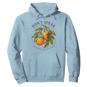 Subtle FDT Hoodie Dont Speak Orange Graphic Retro Vintage TS10 Light Blue Print Your Wear